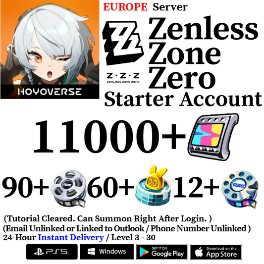 [EUROPE] [INSTANT] 11000+ Polychrome, 70+ Master Tape Zenless Zone Zero Starter Reroll Account