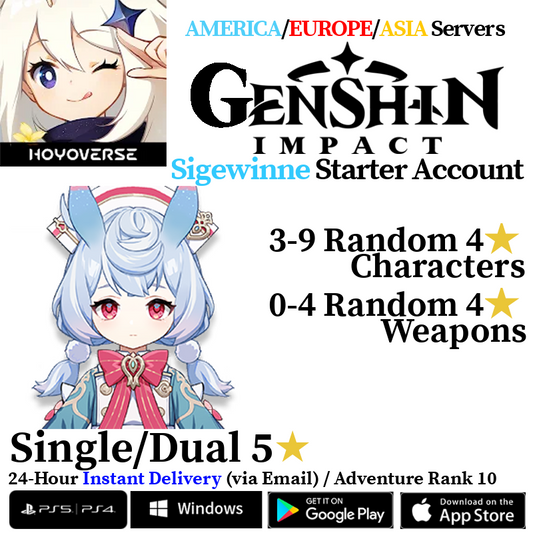 [AMERICA/EUROPE/ASIA] [INSTANT] Sigewinne Genshin Impact Fresh Starter Account AR10