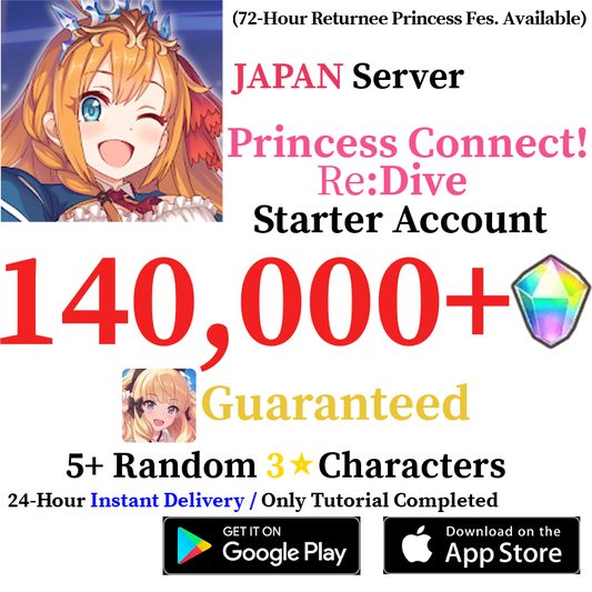 [JP] [INSTANT] 140000+ Gems + S. Saren Princess Connect Re:Dive Starter Reroll Account