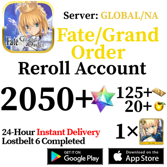 [ENGLISH/GLOBAL/NA][INSTANT] 2050+ SQ Fate Grand Order FGO Endgame Reroll Account