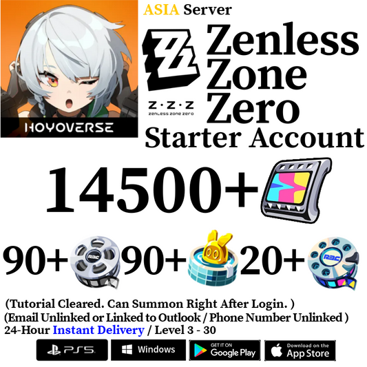 [ASIA] [INSTANT] 14500+ Polychrome, 100+ Master Tape Zenless Zone Zero Starter Reroll Account