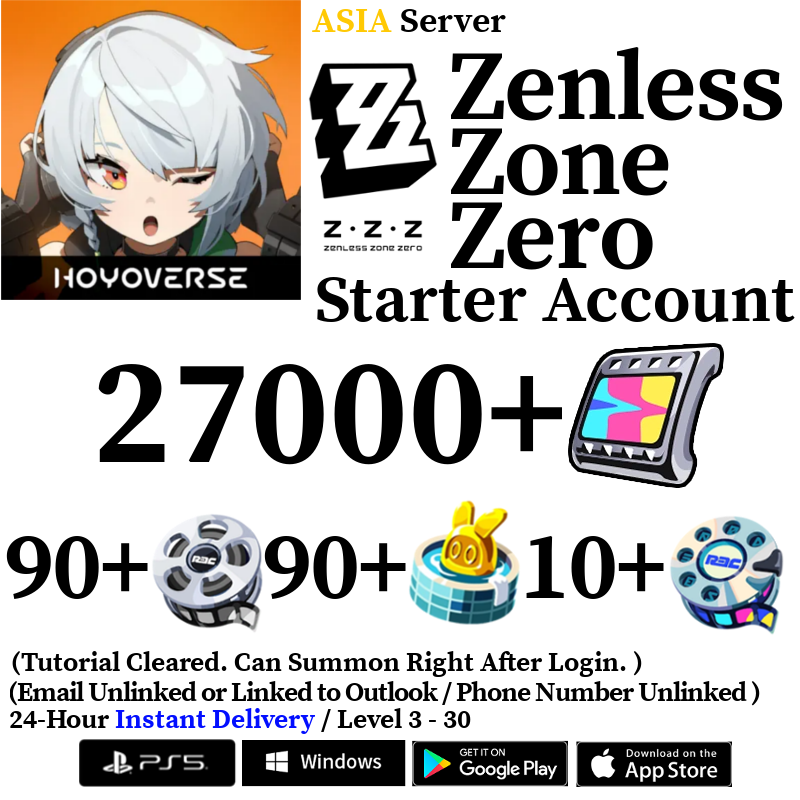 [ASIA] [INSTANT] 27000+ Polychrome, 100+ Master Tape Zenless Zone Zero Starter Reroll Account