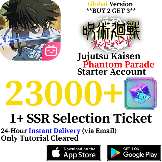 [AMERICA/EUROPE/SEA/TW] (BUY 2 GET 3) 23000+ Gems | Jujutsu Kaisen Phantom Parade Starter Reroll Account