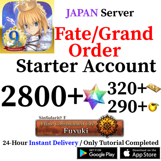 [JP] INSTANT (Fuyuki) 2800+ SQ Fate Grand Order FGO Starter Reroll Account