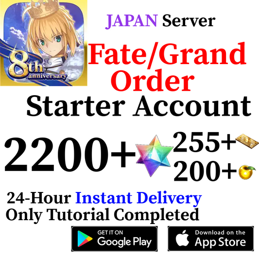 [JP] INSTANT (Fuyuki) 2200+ SQ Fate Grand Order FGO Starter Reroll Account