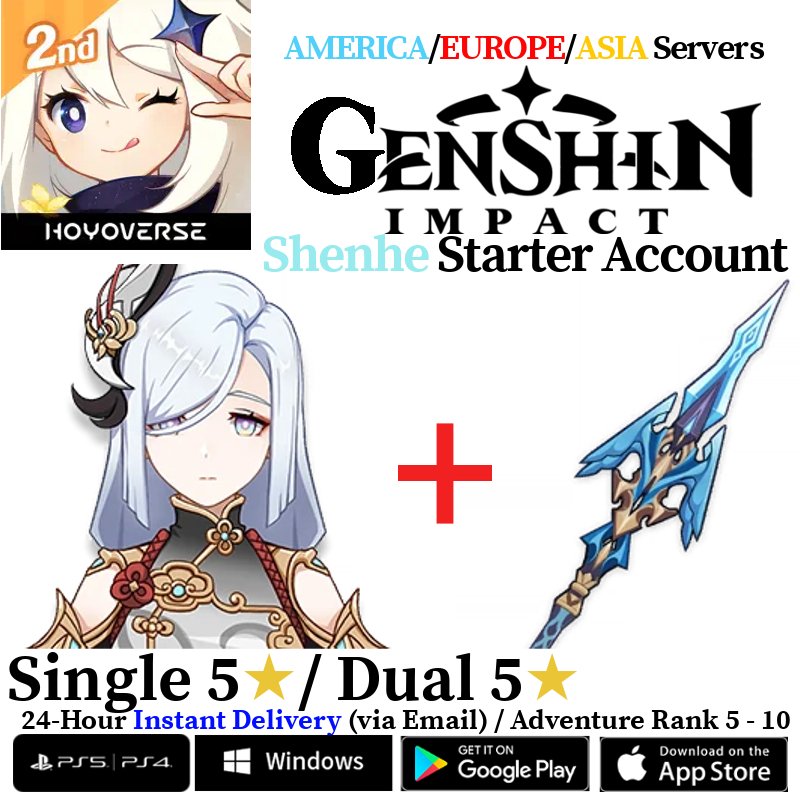 [AMERICA/EUROPE/ASIA] [INSTANT] Shenhe + Calamity Queller Genshin Impact Fresh Starter Account AR10 - Skye1204 Gaming Shop