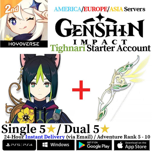 [AMERICA/EUROPE/ASIA] [INSTANT] Tighnari + Hunter's Path Genshin Impact Fresh Starter Account AR10 - Skye1204 Gaming Shop