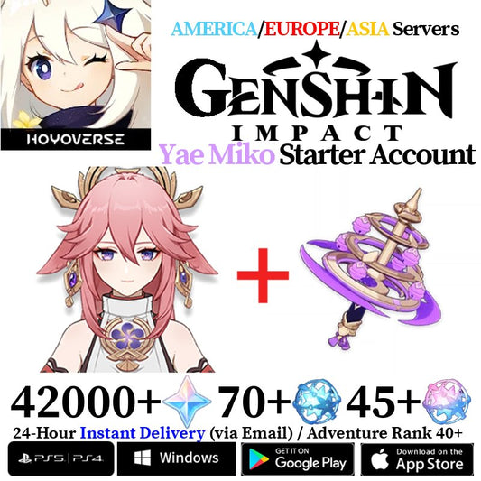 [AMERICA/EUROPE/ASIA] [INSTANT] Yae Miko + Kagura's Verity Genshin Impact Primogems Fates Reroll Account - Skye1204 Gaming Shop