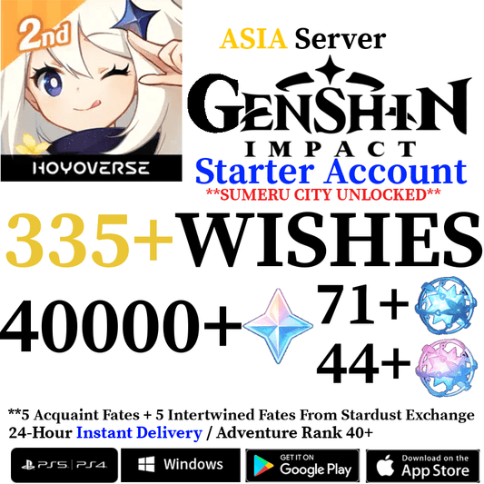 [ASIA] [INSTANT] 40000+ Primogems Fates Genshin Impact Reroll Account - Skye1204 Gaming Shop