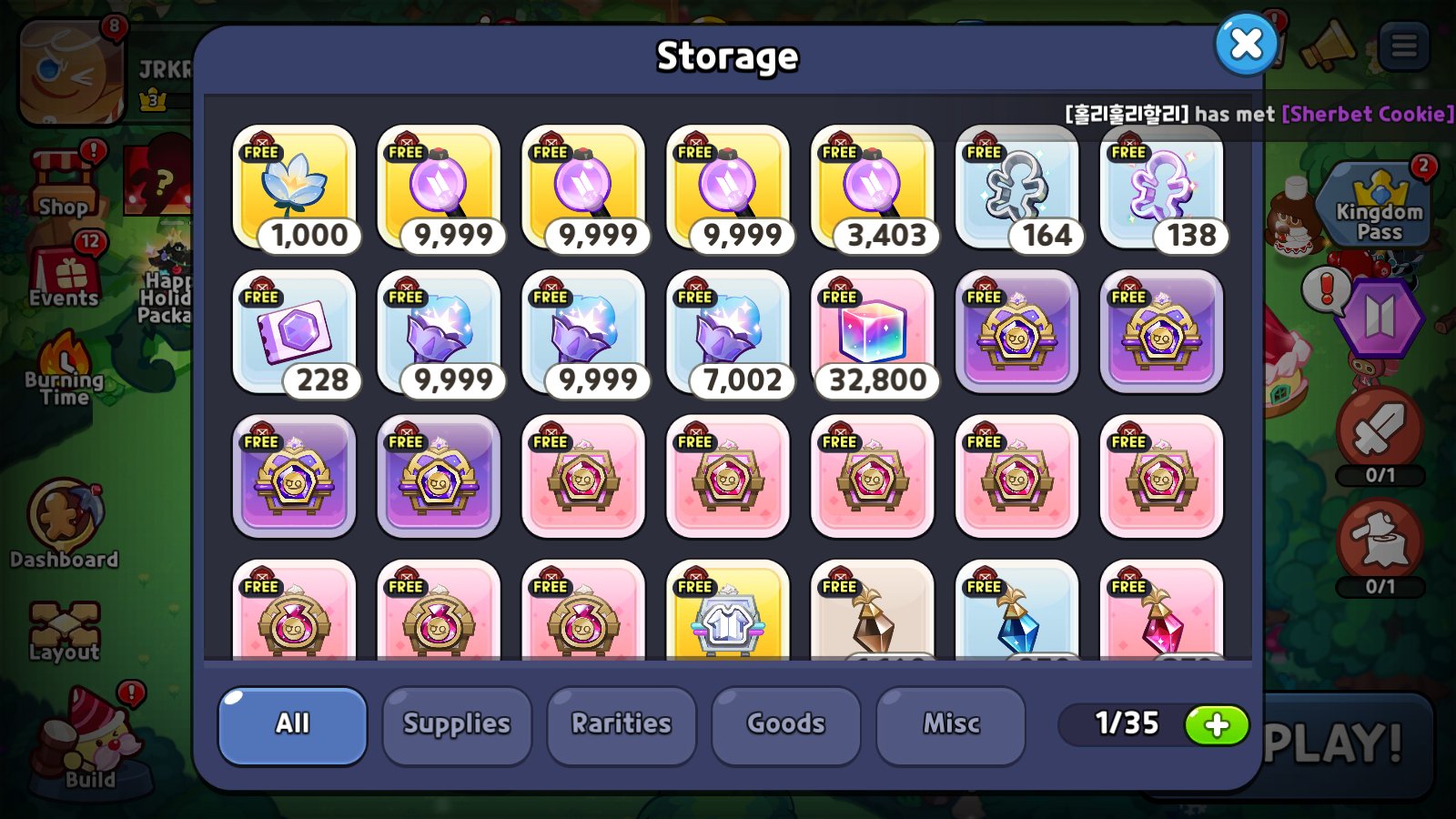 [GLOBAL/Hollyberry] 350,000+ Gems Sea Fairy Cookie Run: Kingdom Starter Account - Skye1204 Gaming Shop