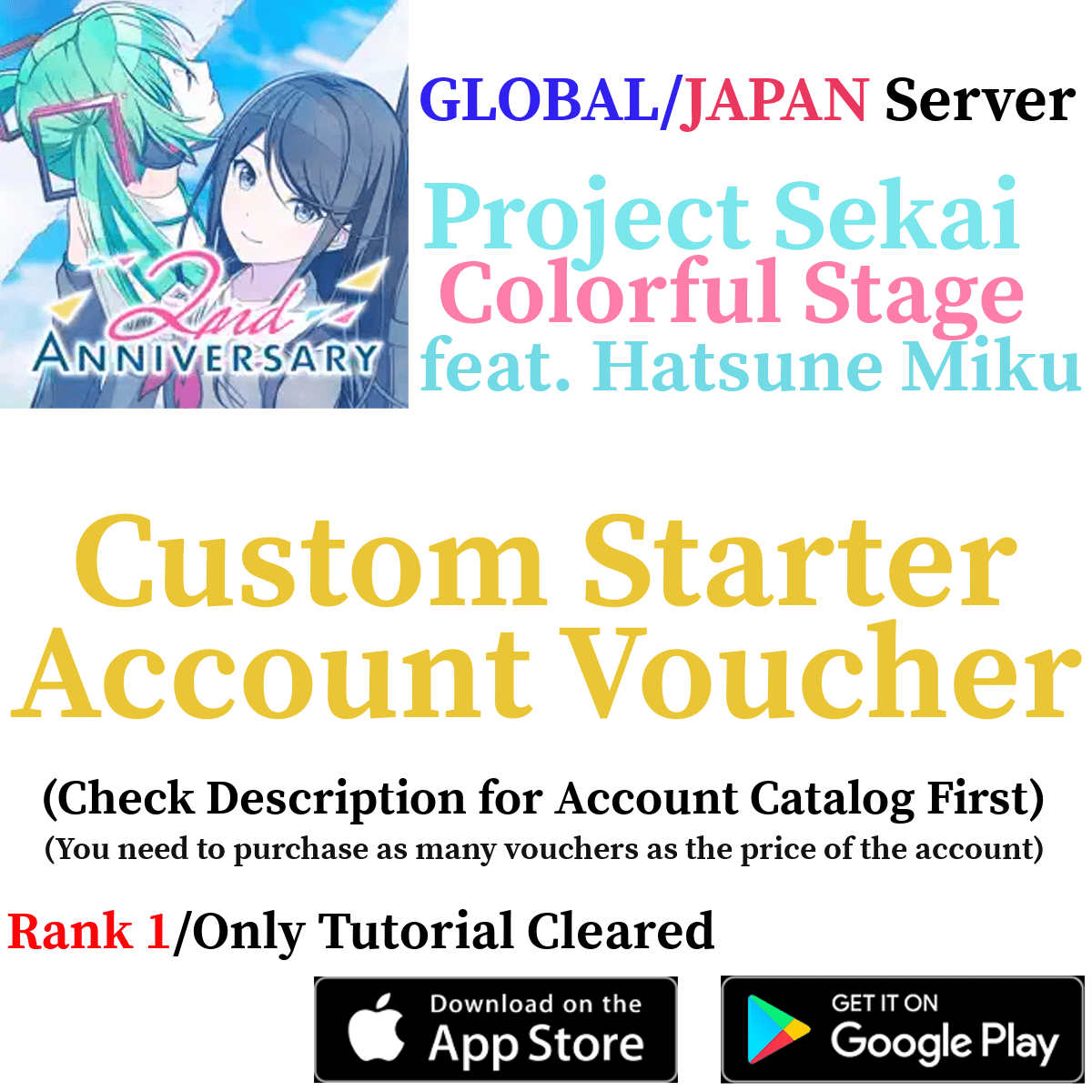 [GLOBAL/JP] [INSTANT] 4* Combo Custom Starter Accounts Voucher Code | Project Sekai Colorful Stage (pjsekai.moe) - Skye1204 Gaming Shop