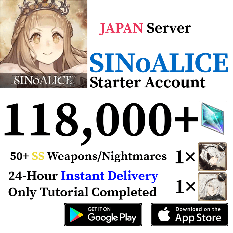 [JP] [INSTANT] 118000+ Stones, 50+ SSR | SINoALICE Starter Reroll Account - Skye1204 Gaming Shop
