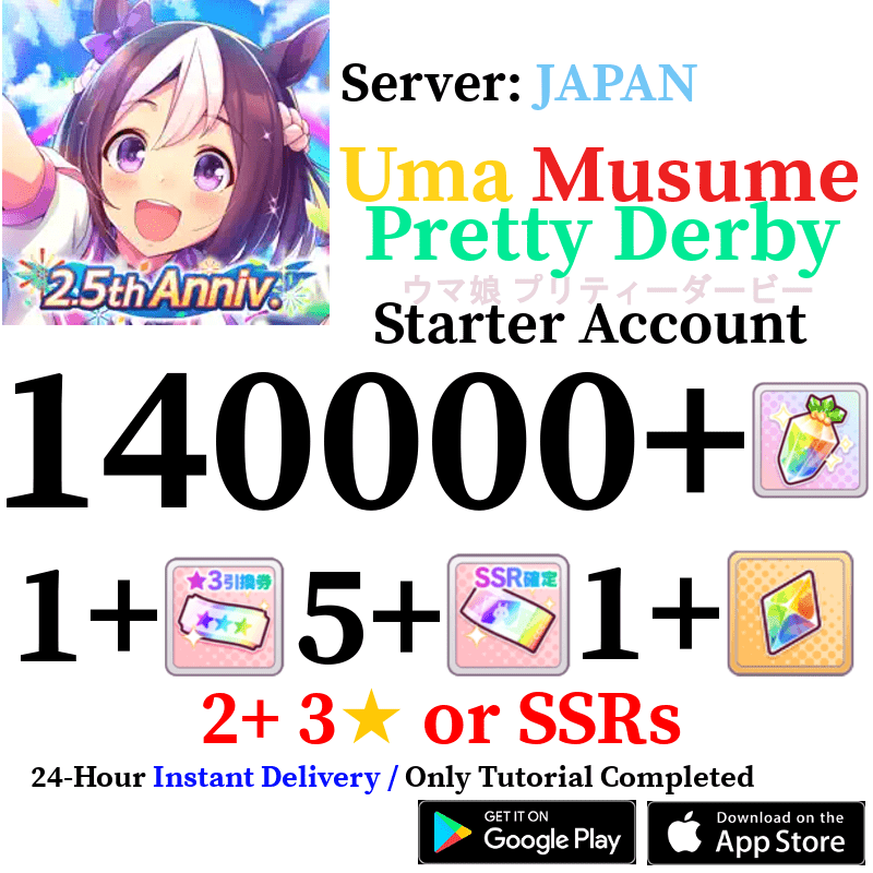 [JP] INSTANT 140000+ Gems | Uma Musume Pretty Derby Starter Reroll Account - Skye1204 Gaming Shop