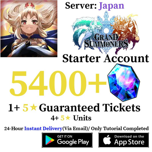 [JP] [INSTANT] 5400+ Crystals Grand Summoners Starter Reroll Fresh Account - Skye1204 Gaming Shop