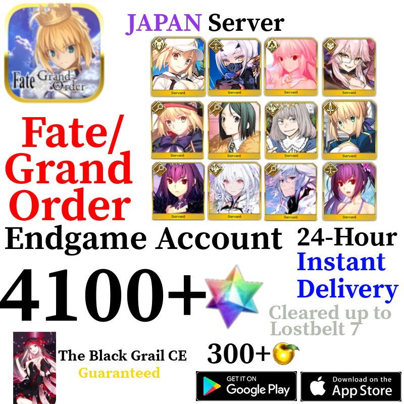 [JP] [INSTANT] Castoria + Vitch + S. Skadi + Oberon + Arcueid + Artoria Caster Berserker + Melusine Ruler + 4100+ SQ Fate Grand Order FGO Quartz Account - Skye1204 Gaming Shop