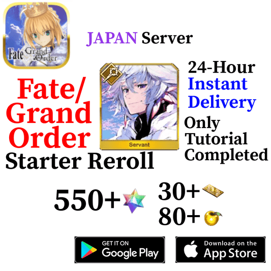 [JP] [INSTANT] Merlin 550+ SQ Fate Grand Order FGO Quartz Starter Reroll - Skye1204 Gaming Shop