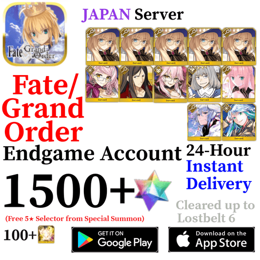 [JP] [INSTANT] NP5 Aesc + Castoria + Oberon + Vitch + Kukulkan + 1500+ SQ | Fate Grand Order FGO Quartz Endgame Account - Skye1204 Gaming Shop